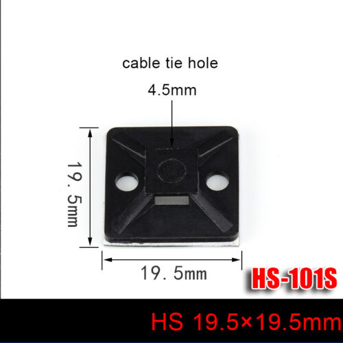 Various Self Adhesive Cable Base Mounts Stick On Wall Holder Nylon Clip Clamps