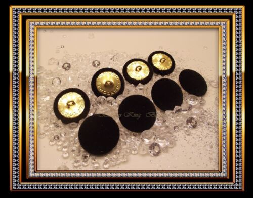 Buttons King England Metal color Gold Velvet fabric Black Size 15mm 25mm 