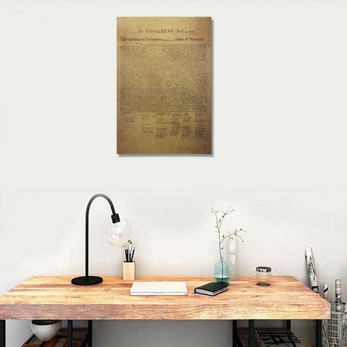 Vintage Retro Kraft Paper Poster Declaration Of Independence Playbill Bar Wall