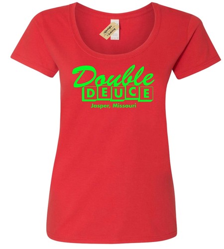 Double Deuce Roadhouse Inspired T-Shirt Retro 80/'s Action Ladies Scoop Neck