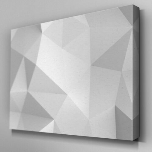 AB295 Grey White Prism Abstract Canvas Wall Art Ready to Hang Picture Print 