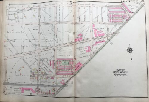 PHILADELPHIA MERRITT SQUARE PARK COPY PLAT ATLAS MAP 1925 JUNIATA PARK PA