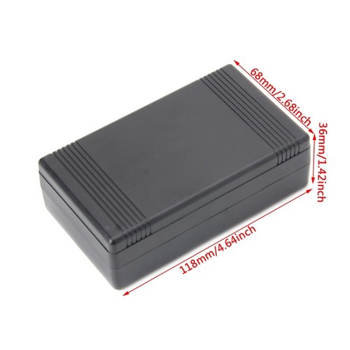 Waterproof Project Power Protective Case Junction Box Black Plastic 116x68x36mm