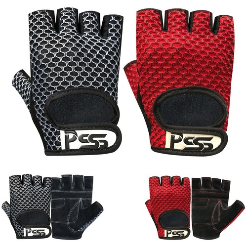 Damen Fingerlose Radfahren Fahrrad Fitness Training Schaum Gepolstert Handschuhe