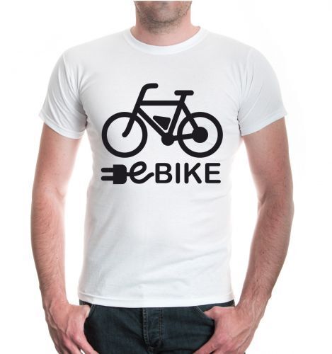 Herren Unisex Kurzarm T-Shirt eBike Antrieb Motor Fahrrad fahren Fahrzeug Motiv
