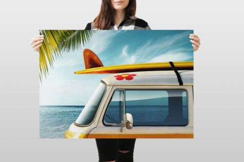A1Cool Surf Bus Poster Art Print 60 x 90cm 180gsm Camper Beach Van Gift #8200