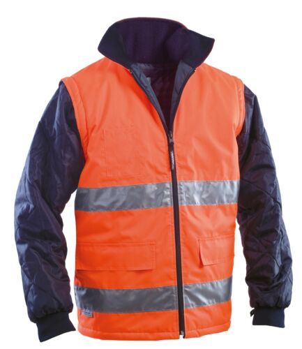 Gilet smanicato giubbotto uomo giacca da lavoro alta visibilità fluorescente