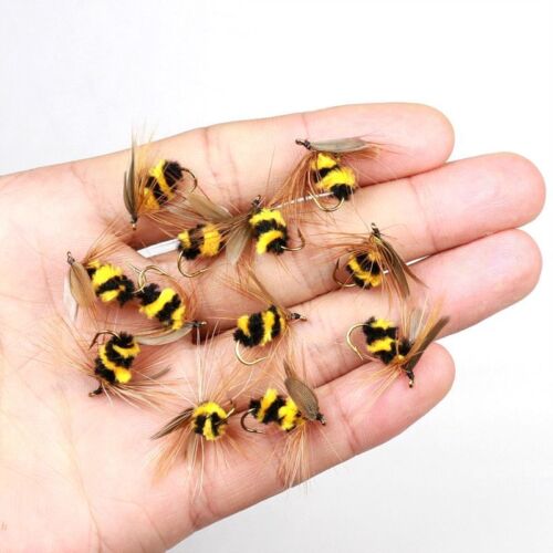Bumble Bee Fishing Bait 10pcs #10 Fake Artificial Insects Lures Bionic Tackle