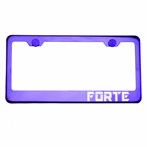 Details about   Purple Chrome License Plate Frame FORTE Laser Etched Metal Screw Cap 