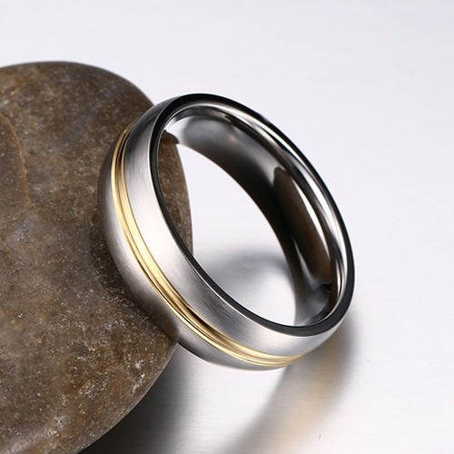 Unisex/'s 316L Stainless Steel Ring Men//Women/'s Brushed Sliver/&Gold Wedding Band