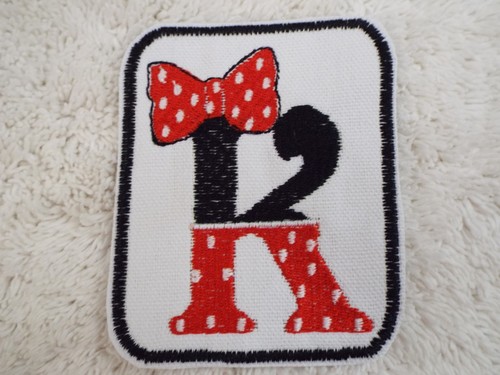 Minnie Mouse Polka Dot MONOGRAM LETTER 3-3//4/" Embroidery Iron-on Patch E14