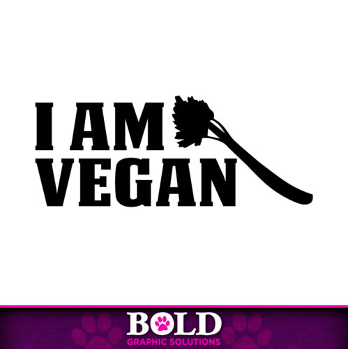 I Am Vegan Celery Decal Window Bumper Sticker Car Negan Walking Dead Vegetarian 