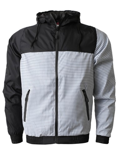 Mens WINDBREAKER Jacket HOODED Lightweight Slim Fit Casual Zip Up Quick Dry