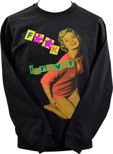 Felpa UNISEX PUNK seditionaries stile 77 Rocker Vintage Pin-up F ** K per sempre