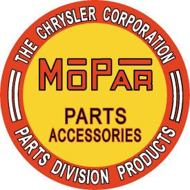 mopar dodge chrysler parts corporation round sign tag plate shop metal tin 613