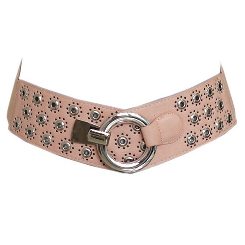 Damen Gürtel Leder Stretch Taillengürtel Hüftgürtel One Size Nieten PH-8693