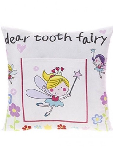 30 cm x 30 cm garçons filles fée des dents Coussin Enfants Argent Note Lettre Poche