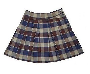 100/% Made in Britain Girls Soft Pleated Check Skirt Age 5-6 Hey Joe Clothing