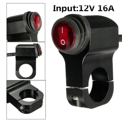 12V 16A Motorcycle Handlebar Grip Light Switch Aluminum Alloy Waterproof with