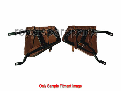 Royal Enfield Interceptor 650 Mounting Rails With Leather Pannier Bags Black