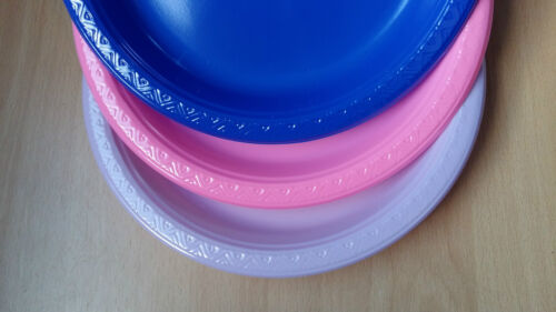 Disposable Plastic Plates Round Purple Pink Blue Various Sizes Great Value!