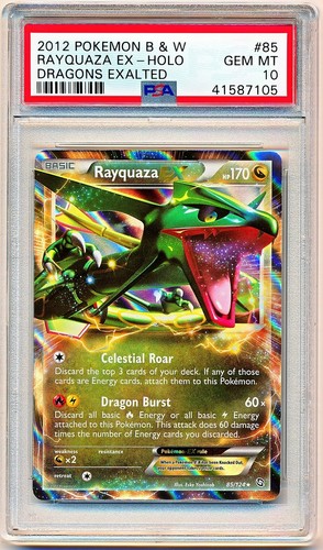 2012 Pokemon Black /& White Dragons Exalted Rayquaza EX #85 PSA 10 POP 23 QTY