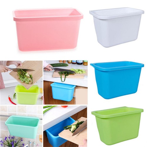 Creative Doors Hang Trash Baskets Desktop Box Garbage Kitchen Cabinet Storage DR