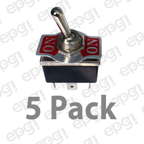 HEAVY DUTY TOGGLE SWITCH 20A-125V # 66-1905-5PK 5 PACK DPDT ON/ON 