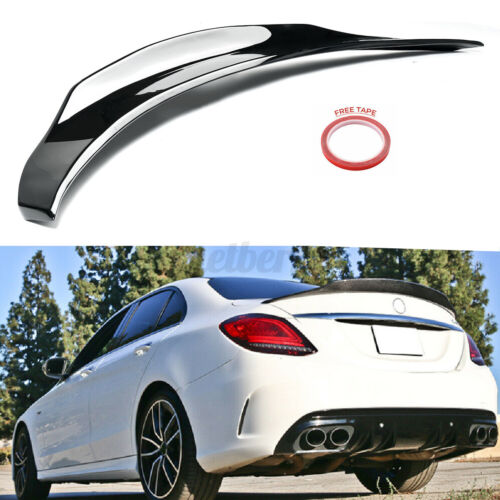 Glossy Black Rear Highkick Trunk Spoiler Wing For Benz Mercedes W205 C63 AMG 15+ 