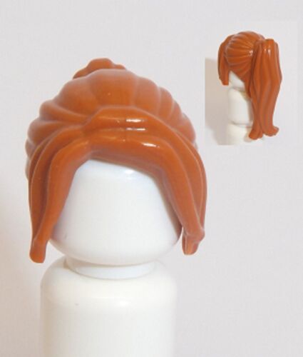 Lego Long Ponytail & Side Bangs Female Hair x 1 Dark Orange for Minifigure 