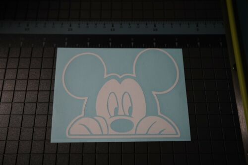 Mickey Mouse Peeking 5" WHITE Car Window Vinyl Sticker Decal Disney FREE SHIP 
