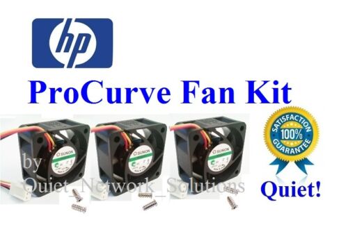 Lot 3x low noise Fans Best Home Networking! Quiet HP ProCurve 2824 2848 Fan Kit