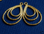 6 pcs of Gold Plated 3 layer teardrop 28x20mm