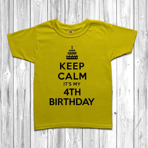 Keep Calm IT /'S MY 4th Quarto Compleanno T-shirt Tee Regalo per 4 anni Ragazzi Ragazze