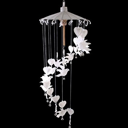 White Fabric Dove Mobile