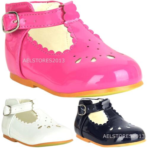 Girls Bridesmaids Party Shoes Patent Shoes Infant Sizes UK 3,4,5,6,7,8,9,10