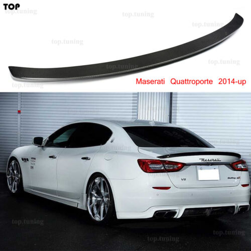 Carbon Fiber Rear Trunk Spolier Wing Boot Lip For 2014-Up Maserati Quattroporte 