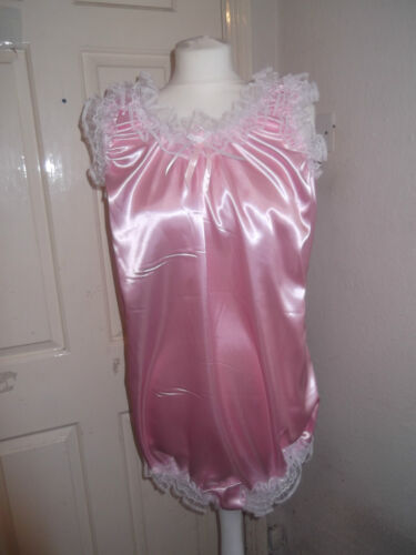 Adult Baby ~ Maids ~ Sissy ~ Unisexe Froncée Satin /& Dentelle All-in-One corps ~ Teddy