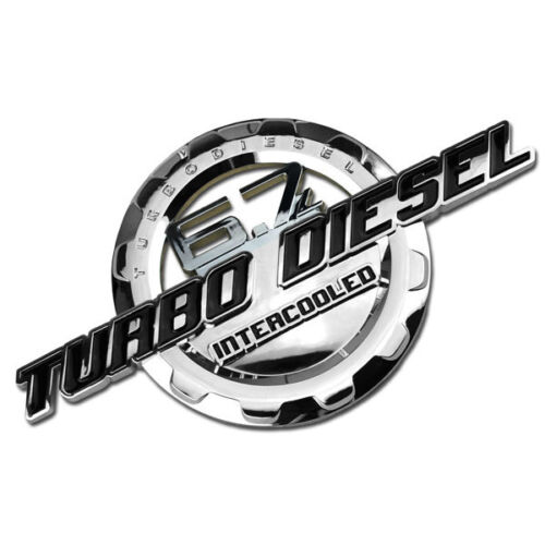 CHROME//BLACK TURBO DIESEL ENGINE MOTOR BADGE FOR TRUNK HOOD DOOR TAILGATE BED C