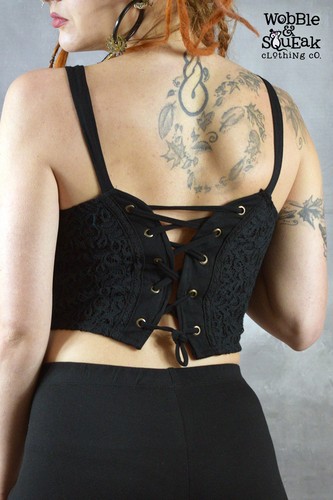 PIXIE CROP TOP Hippy Psytrance Festival Corset Back Party Goa Glastonbury