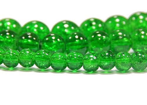 230 GLASPERLEN CRACKLE GRÜN Rund CRASH 4mm 6mm 8mm Perlenset 3 Stränge D52