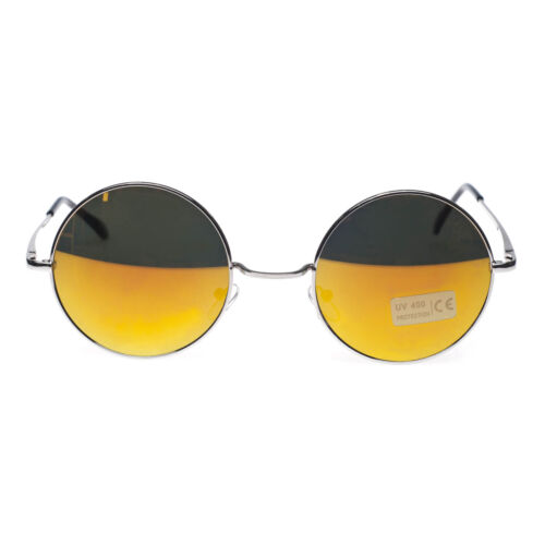 Round John Lennon Style Sunglasses Mirror Hippy Hippies 70's 60's Lens 