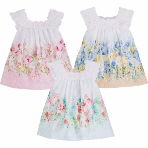 Aqua, Pink, Yellow Mayoral Baby Girls 3M-24M Floral Lace Social Party Dress 