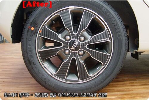 Carbon Tuning Wheel Mask Sticker For Kia ALL New Morning ; Picanto 14/" 2013