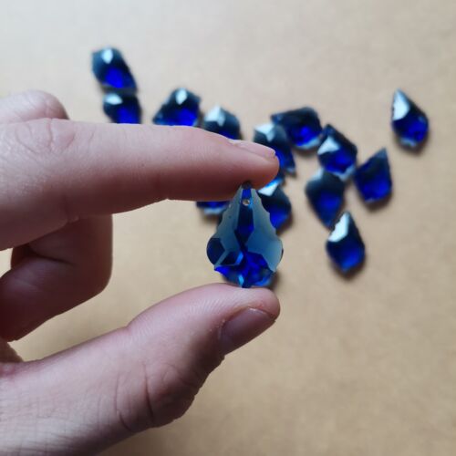 Suncatcher 20PC Blue Maple Crystal 20MM Faceted Fengshui Glass Prism Chandelier