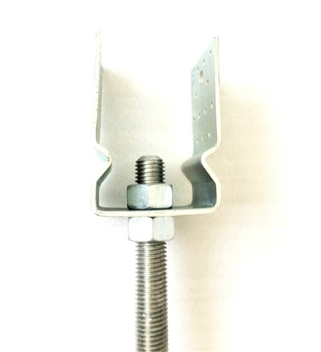 Pfostenträger 100x100 mm M24x200 höhenverstellbar Stützenfuss verzinkt U