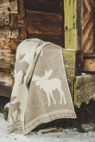 Blanket Throw Bed Sofa Fleece Cozy Plaid Soft Warm 100/% Wool 130x200cm Deer Top