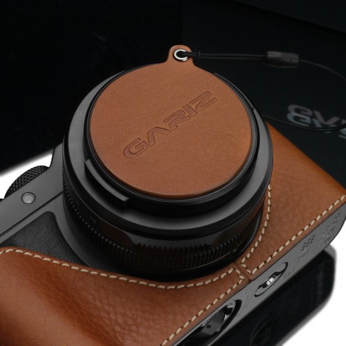 GARIZ Leather Lens Capfix Leica DLUX Lumix LX100 Cap XA-CFDLCM Camel Brown