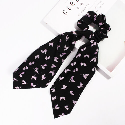 Long Tail Ribbon Hair Bands Ponytail Scarf Bow Elastic Hair Rope Tie Scrunchies