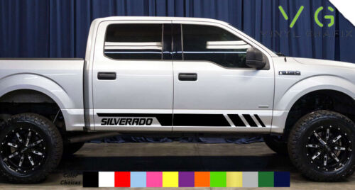 Chevrolet Silverado Vinyl Decal Sticker Graphics Sport Side Door x2 ANY COLOR